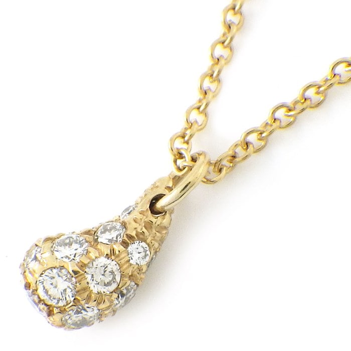 ティファニー Tiffany & Co. ネックレス ティアドロップ パヴェ ダイヤモンド K18YG 【中古】