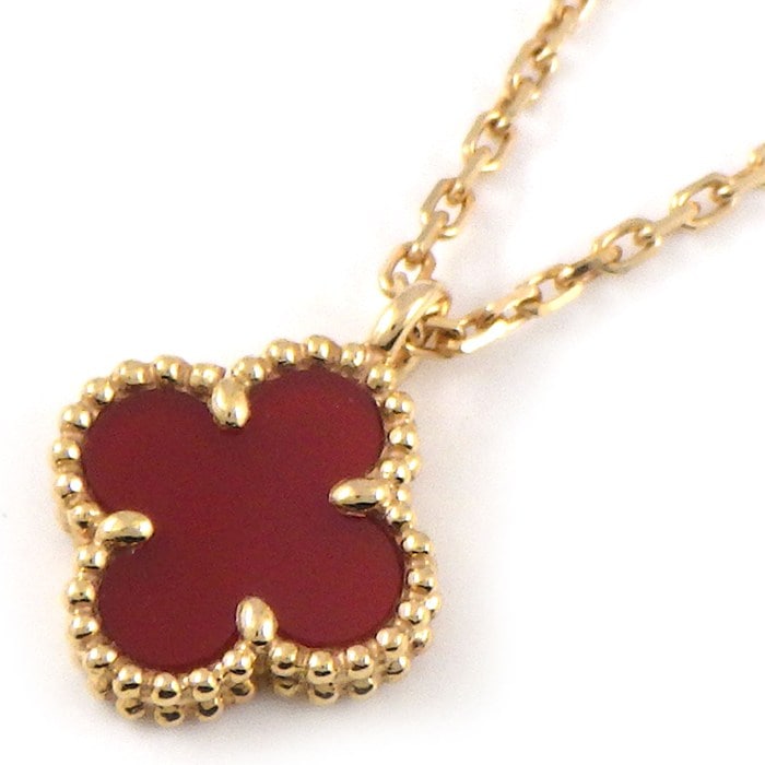 ヴァンクリーフ＆アーペル Van Cleef & Arpels ネックレス スウィートアルハンブラ VCARN59M00 カーネリアン K18PG 【中古】
