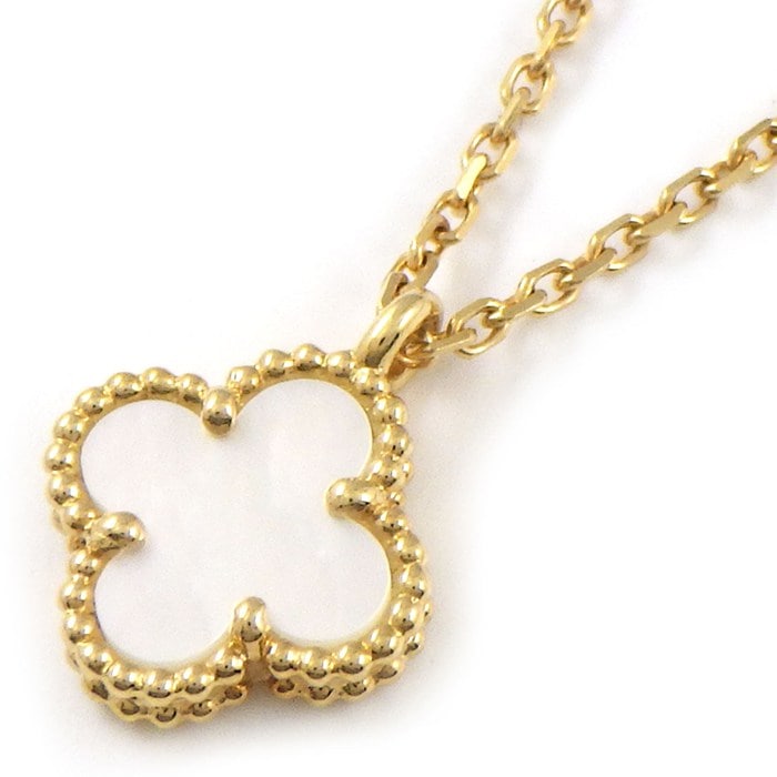 ヴァンクリーフ＆アーペル Van Cleef & Arpels ネックレス スウィートアルハンブラ VCARF69100 ホワイト シェル K18YG 【中古】