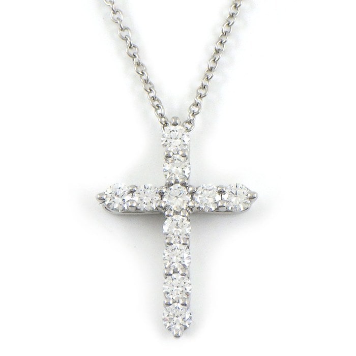 ティファニー Tiffany & Co. ネックレス スモールクロス 60007429 11ポイント ダイヤモンド 計0.42ct PT950 【中古】