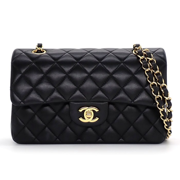 シャネル CHANEL ショルダーバッグ マトラッセ23 クラシック スモール A01113 2021年 ブラック ボルドー ラムスキン ゴールド金具 【中古】