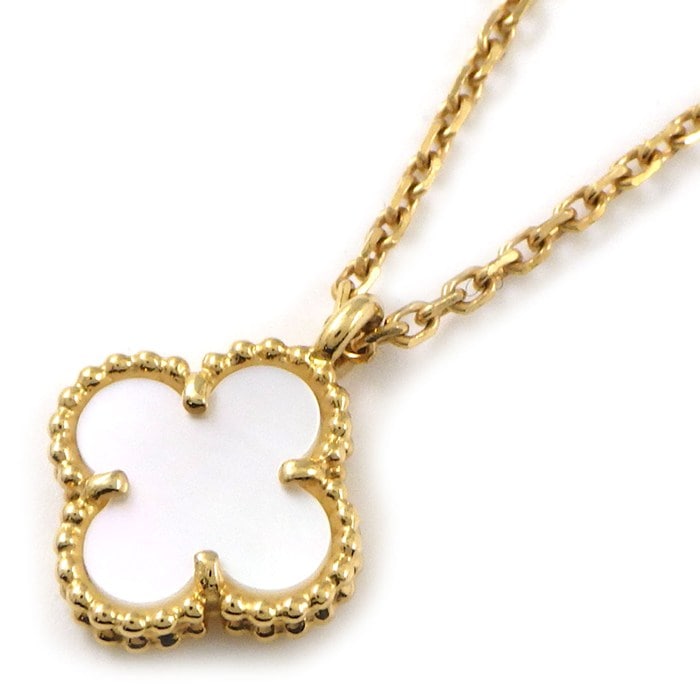 ヴァンクリーフ＆アーペル Van Cleef & Arpels ネックレス スウィートアルハンブラ VCARF69100 ホワイト シェル K18YG 【中古】