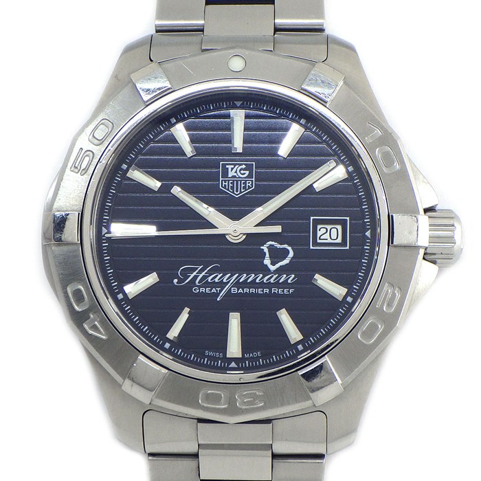 タグ・ホイヤー TAG Heuer 腕時計 アクアレーサー ダイビング ヘイマンアイランド WAP201Y.BA0830 世界800本 限定モデル ブラック文字盤 デイト 夜光インデックス 夜光針 回転べセル SS 自動巻き 【中古】
