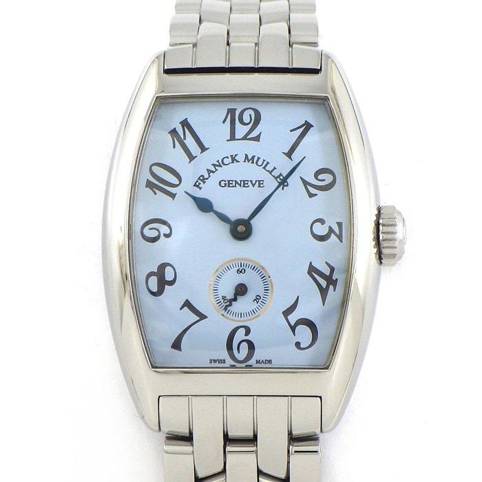 フランクミュラー FRANCK MULLER 腕時計 トノウカーベックス 1750S6 スモールセコンド ブルー文字盤 SS 手巻き 【中古】