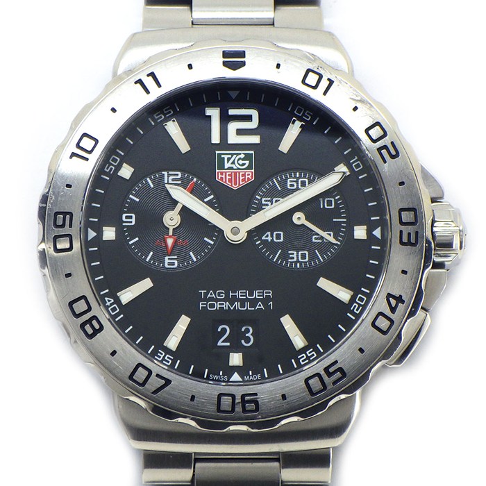 タグ・ホイヤー TAG Heuer 腕時計 フォーミュラー1 WAU111A.BA0858 ブラック文字盤 デイト スモールセコンド アラーム SS クオーツアナログ 【箱・保付き】 【中古】