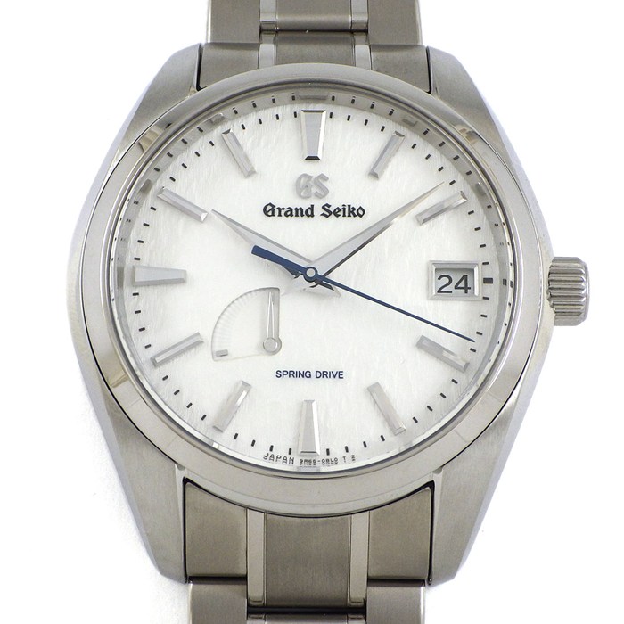 グランドセイコー Grand Seiko 腕時計 ヘリテージコレクション SBGA211/9R65-0AE0 デイト 裏スケ パワーリザーブ表示 雪白パターン文字盤 チタン スプリングドライブ 【箱・保付き】 【中古】