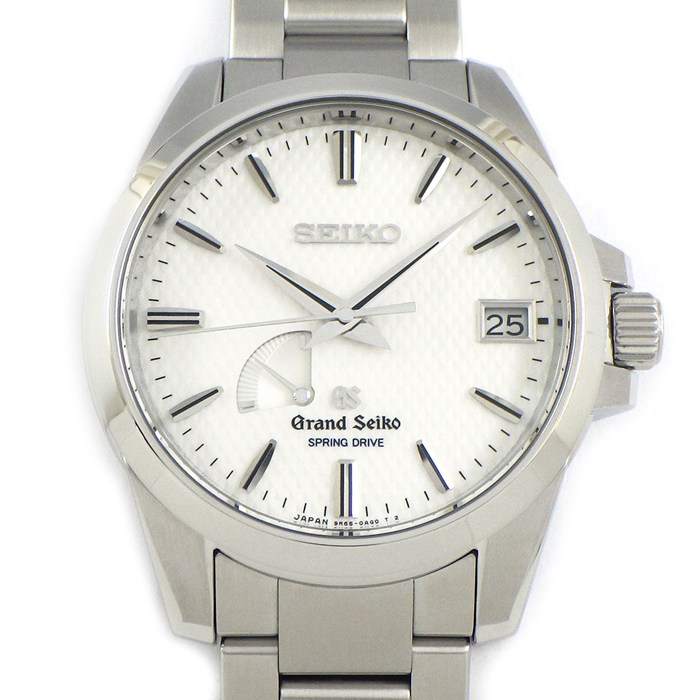 グランドセイコー Grand Seiko 腕時計 SBGA025/9R65-0AG1 ホワイト文字盤 デイト パワーリザーブ表示 SS スプリングドライブ 【箱・保付き】 【中古】