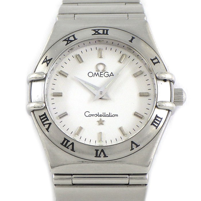 オメガ OMEGA 腕時計 コンステレーション ミニ 1562.30.00 ローマンベゼル シルバーギョーシェ文字盤 SS クオーツアナログ 【中古】