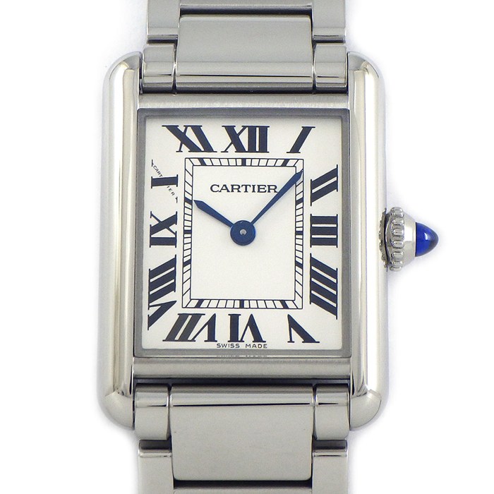 カルティエ Cartier 腕時計 タンクマスト SM WSTA0051 レクタンギュラー ローマンインデックス シルバー文字盤 SS クオーツアナログ 【箱・保付き】 【中古】