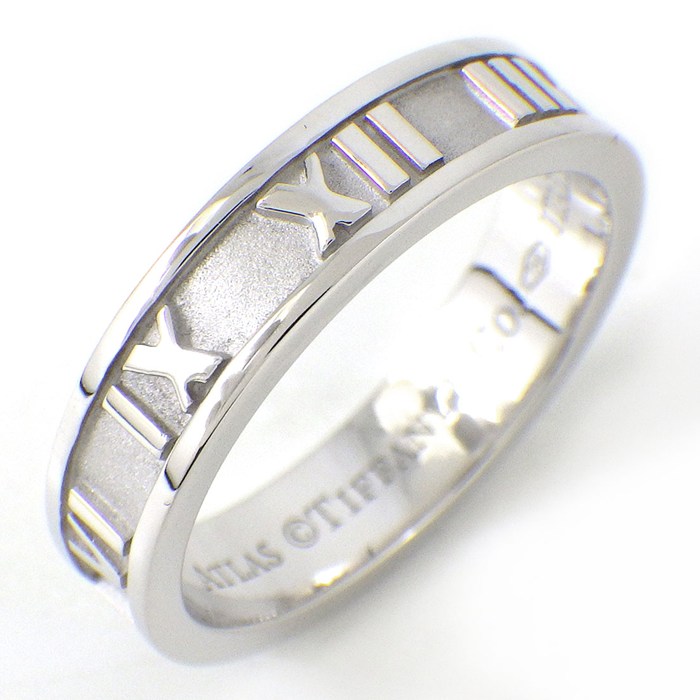 ティファニー Tiffany & Co. リング アトラス ナロー K18WG 10号 【中古】