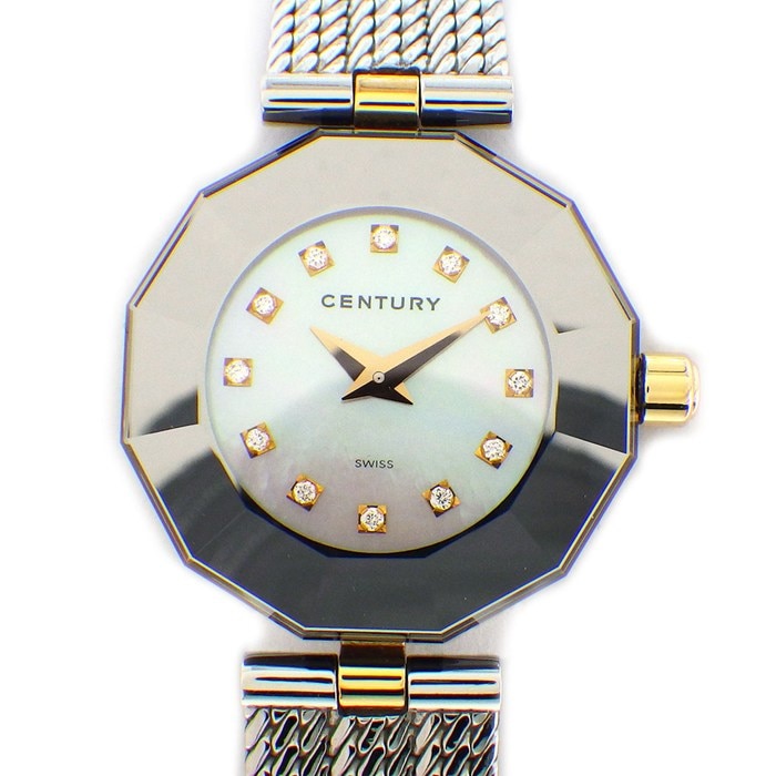 センチュリー Century 腕時計 プライムタイム 606.7.S.12.15.SM 12ポイント ダイヤインデックス ホワイトシェル文字盤 SS クオーツアナログ 【中古】