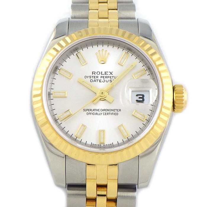 ロレックス Rolex 腕時計 デイトジャスト 179173 F番 2003-2004年 サンレイシルバー文字盤 デイト K18YG SS 自動巻き 【中古】