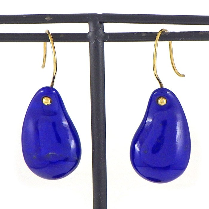 ティファニー Tiffany & Co. フックピアス ティアドロップ ラピスラズリ K18YG 【中古】