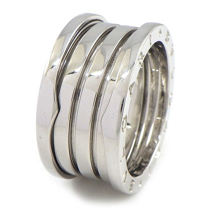 ブルガリ BVLGARI リング B-zero1 ビーゼロワン 324366 4バンド ロゴ K18WG 18号 / #59 【中古】