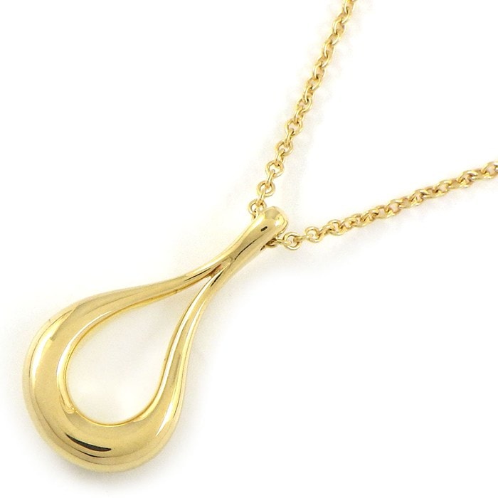ティファニー Tiffany & Co. ネックレス オープン ティアドロップ K18YG 【中古】