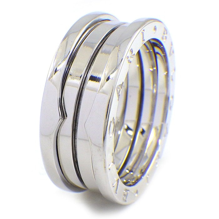 ブルガリ BVLGARI リング B-zero1 ビーゼロワン 3バンド ロゴ K18WG 19.5号 / #61 【中古】