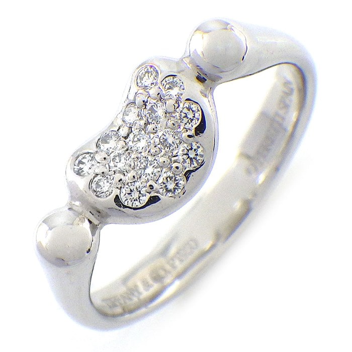 ティファニー Tiffany & Co. リング ビーン デザイン ビーンズ パヴェ ダイヤモンド PT950 9号 【中古】