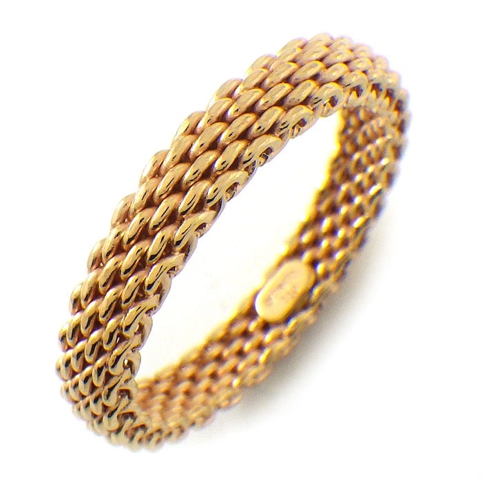 ティファニー Tiffany & Co. リング サマセット メッシュ K18PG 18.5号 【中古】