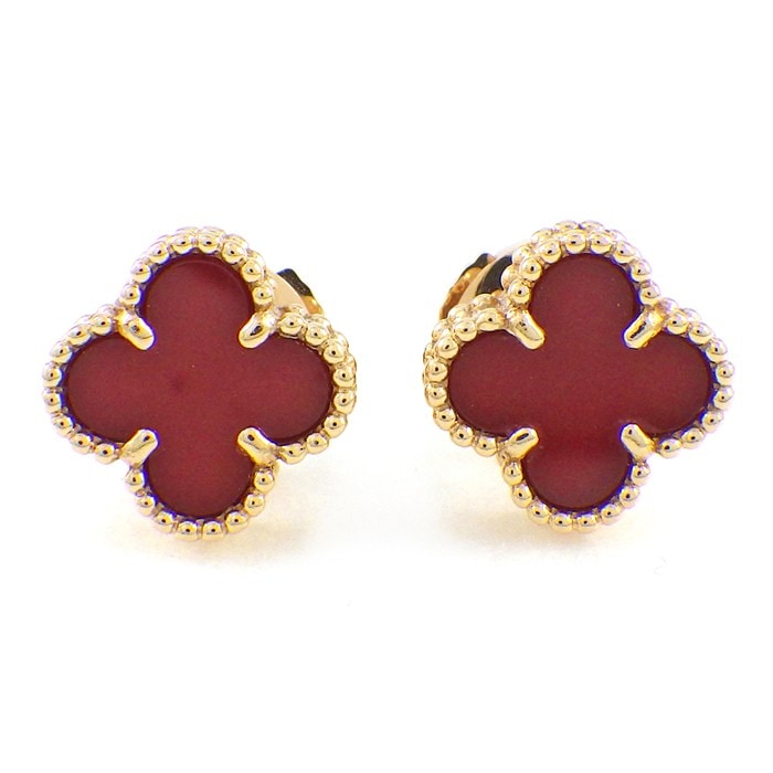 ヴァンクリーフ＆アーペル Van Cleef & Arpels ピアス スウィートアルハンブラ VCARN6BO00 カーネリアン K18PG 【箱・保付き】 【中古】