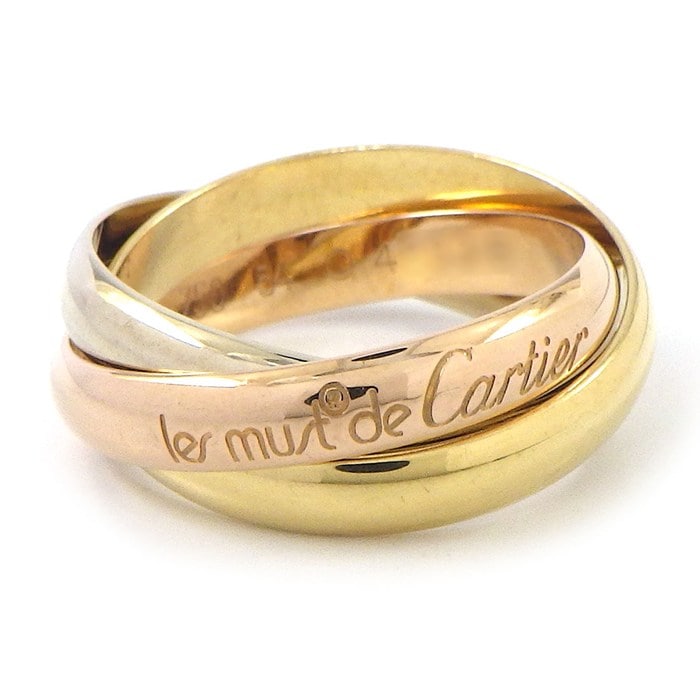 カルティエ Cartier リング トリニティ スリーカラー K18PG K18WG K18YG 13.5号 / #54 【中古】