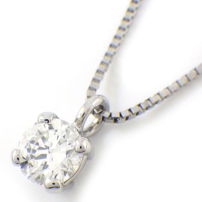 【ダイヤモンド】 ネックレス ソリテール ソリティア ラウンド 1ポイント ダイヤモンド 0.359ct(I/VS2/VG) PT900 PT850