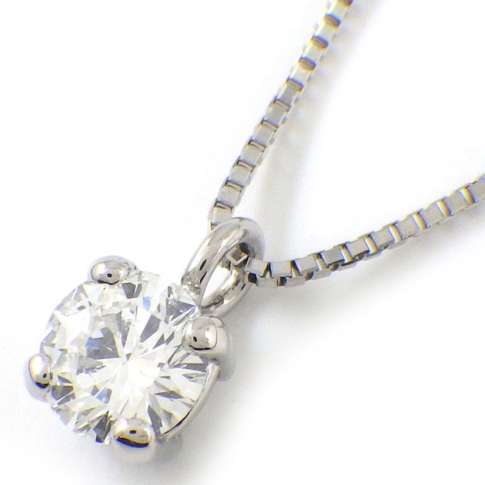 【ダイヤモンド】 ネックレス ソリテール ソリティア ラウンド 1ポイント ダイヤモンド 0.39ct(G/VS1/GD) PT900 PT850