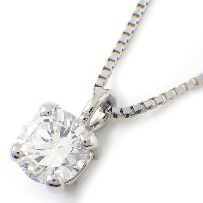 【ダイヤモンド】 ネックレス ソリテール ソリティア ラウンド 1ポイント ダイヤモンド 0.421ct(F/VS1/GD) PT900 PT850