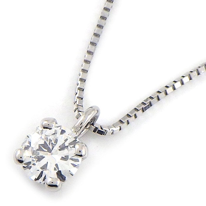 【ダイヤモンド】 ネックレス ソリテール ソリティア ラウンド 1ポイント ダイヤモンド 0.324ct(D/VS1/GD) PT900 PT850