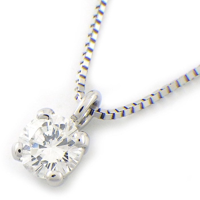 【ダイヤモンド】 ネックレス ソリテール ソリティア ラウンド 1ポイント ダイヤモンド 0.333ct(H/VS1/GD) PT900 PT850