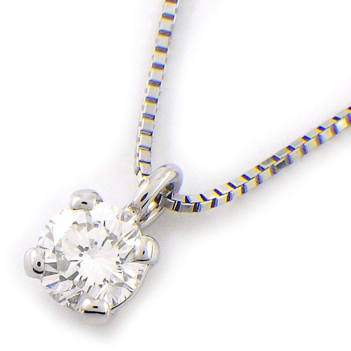 【ダイヤモンド】 ネックレス ソリテール ソリティア ラウンド 1ポイント ダイヤモンド 0.345ct(F/VS1/GD) PT900 PT850