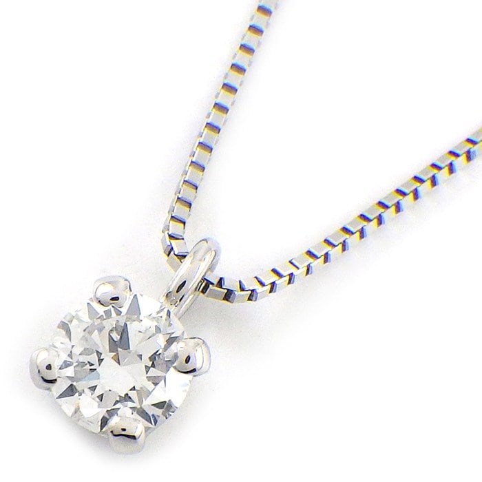 【ダイヤモンド】 ネックレス ソリテール ソリティア ラウンド ダイヤモンド 0.306ct(G/VS2/GD) PT900 PT850