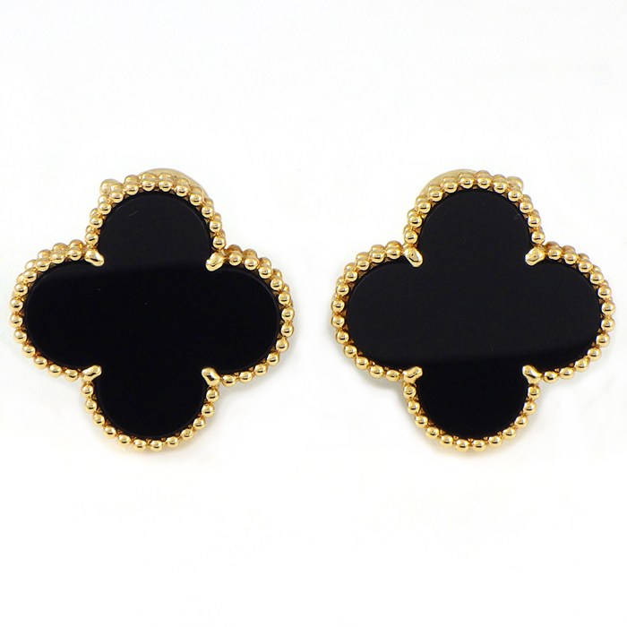 ヴァンクリーフ＆アーペル Van Cleef & Arpels ピアス マジックアルハンブラ VCARA44300 オニキス K18YG 【中古】