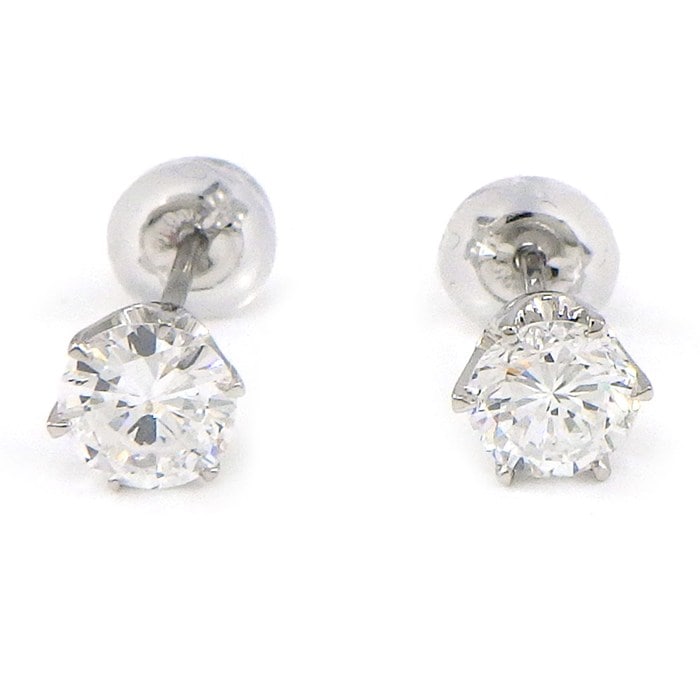 【ダイヤモンド】 ピアス ソリテール ソリティア スタッド ラウンド ダイヤモンド 0.343ct(E/VS1/Fair) ダイヤモンド 0.344ct(E/VS1/Fair) PT900