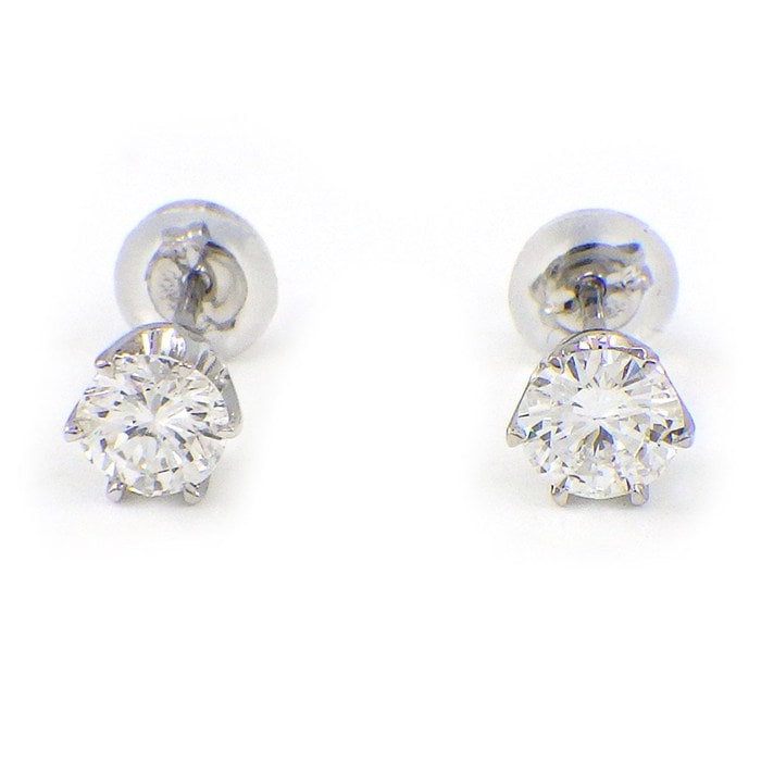 【ダイヤモンド 】 ピアス ソリテール ソリティア スタッド ラウンド ダイヤモンド 0.273ct(F/VS1/GD) ダイヤモンド 0.278ct(E/VS1/GD) PT900