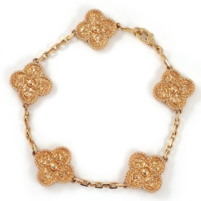 ヴァンクリーフ＆アーペル Van Cleef & Arpels ブレスレット ヴィンテージアルハンブラ 5モチーフ VCARN9T300 K18PG 【中古】