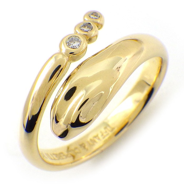 ティファニー Tiffany & Co. リング スネークモチーフ ダイヤモンド K18YG 7号 【中古】