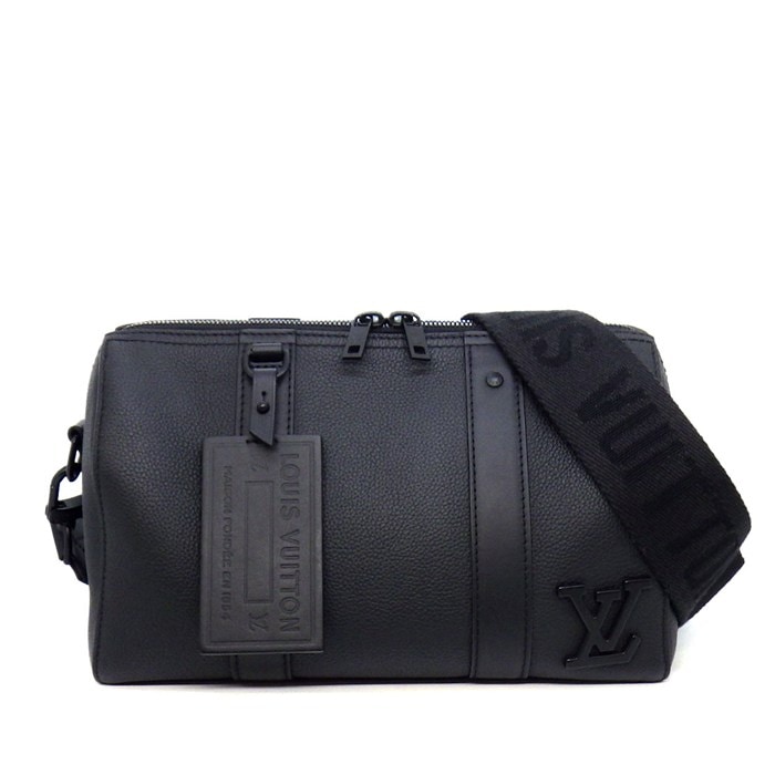 ルイ・ヴィトン LOUIS VUITTON ショルダーバッグ シティ キーポル M59255 ブラック LV アエログラム レザー ブラック金具 【中古】