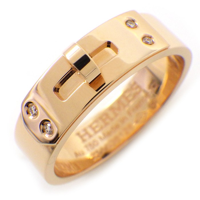 エルメス HERMES リング ケリー PM H109041B 4ポイント ダイヤモンド 0.02ct K18PG 12号 / #52 【中古】