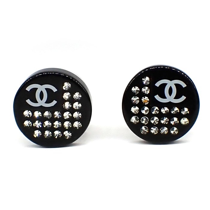 シャネル CHANEL ピアス ココマーク 2005年 スプリングコレクション ラウンド ラインストーン メタル 【中古】