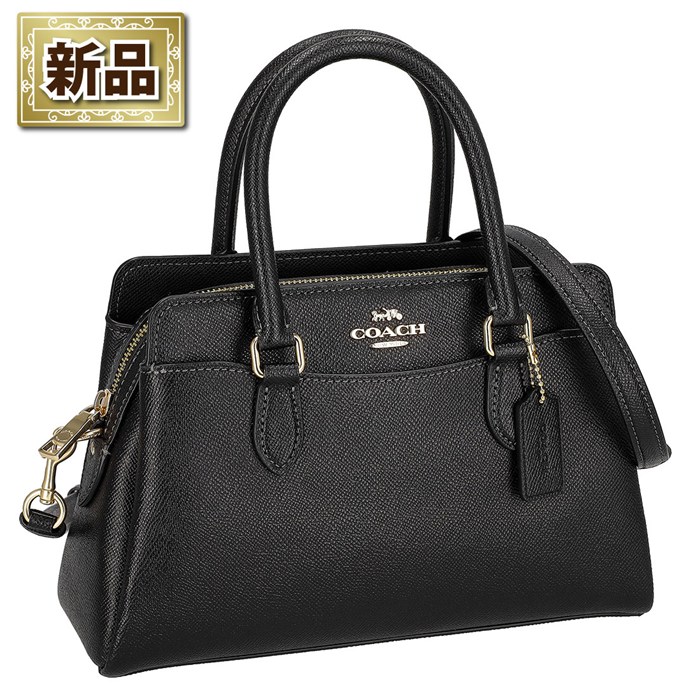 【新品】コーチ COACH ハンドバッグ/ショルダーバッグ ミニ ダーシー キャリーオール CH297 IMBLK 2024 SS ブラック クロスグレインレザー