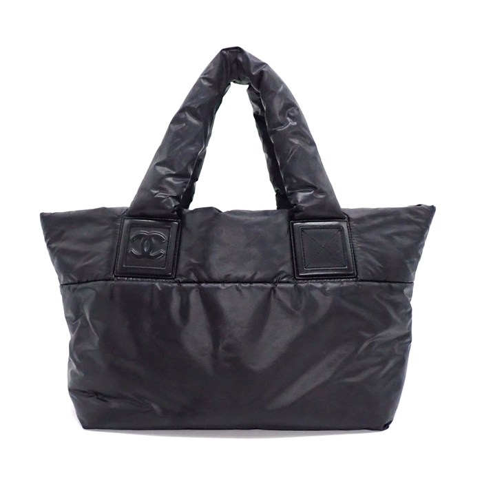 シャネル CHANEL トートバッグ コココクーン PM A47108 2010年 ブラック ボルドー ナイロン レザー シルバー金具 【中古】