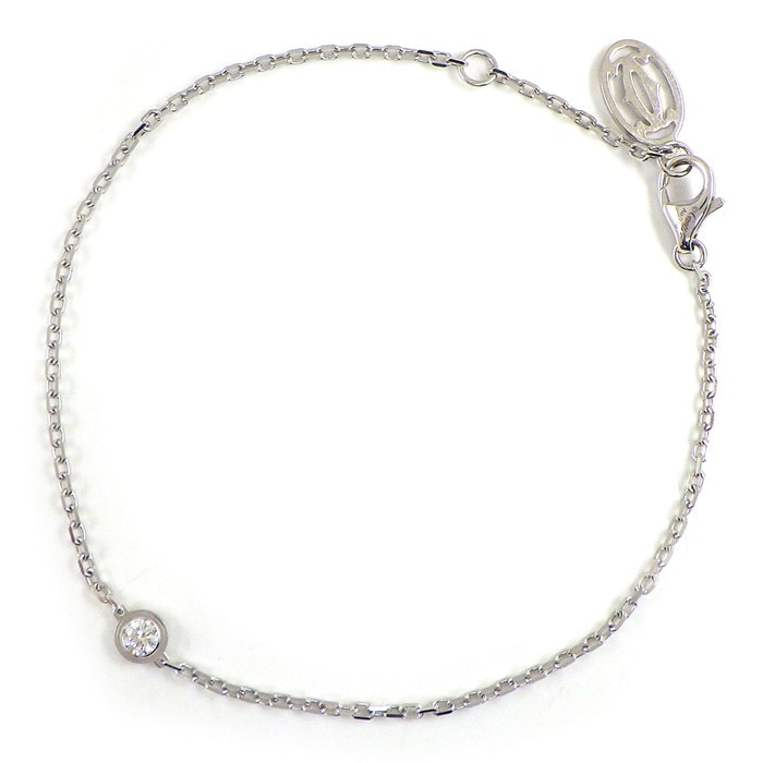 カルティエ Cartier ブレスレット ダムール SM B6037200 ディアマン レジェ 1ポイント ダイヤモンド 0.01ct K18WG 【箱・保付き】 【中古】