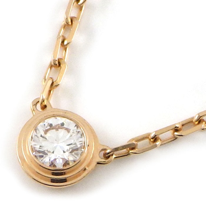 カルティエ Cartier ネックレス ダムール スモールモデル SM ディアマン レジェ B7215700 1ポイント ダイヤモンド 0.09ct K18PG 【箱・保付き】 【中古】
