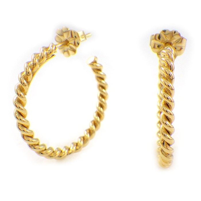 ティファニー Tiffany & Co. ピアス ツイスト フープ K18YG 【中古】