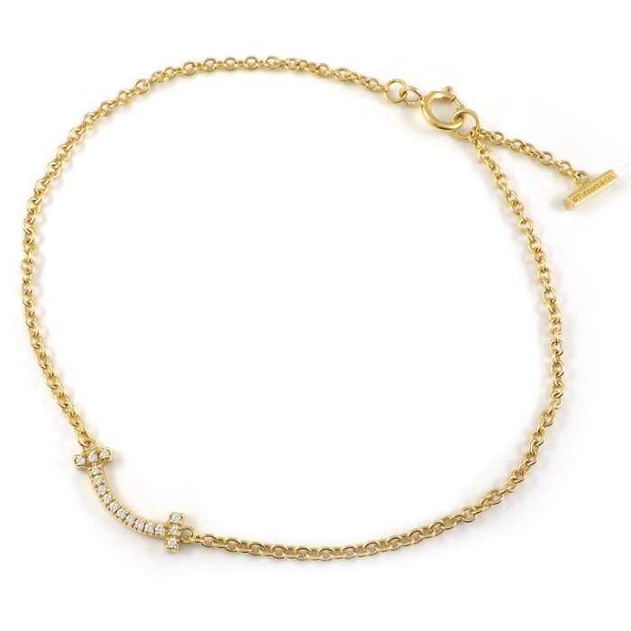 ティファニー Tiffany & Co. ブレスレット Tスマイル ミニ 62994657 ダイヤモンド 計0.04ct K18YG 【中古】