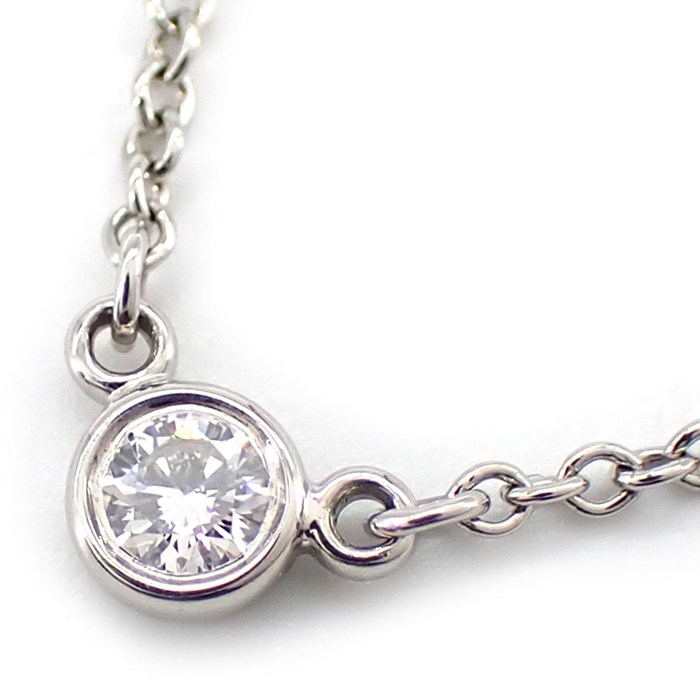 ティファニー Tiffany & Co. ネックレス バイザヤード シングル 1ポイント ダイヤモンド 0.05ct PT950 【中古】