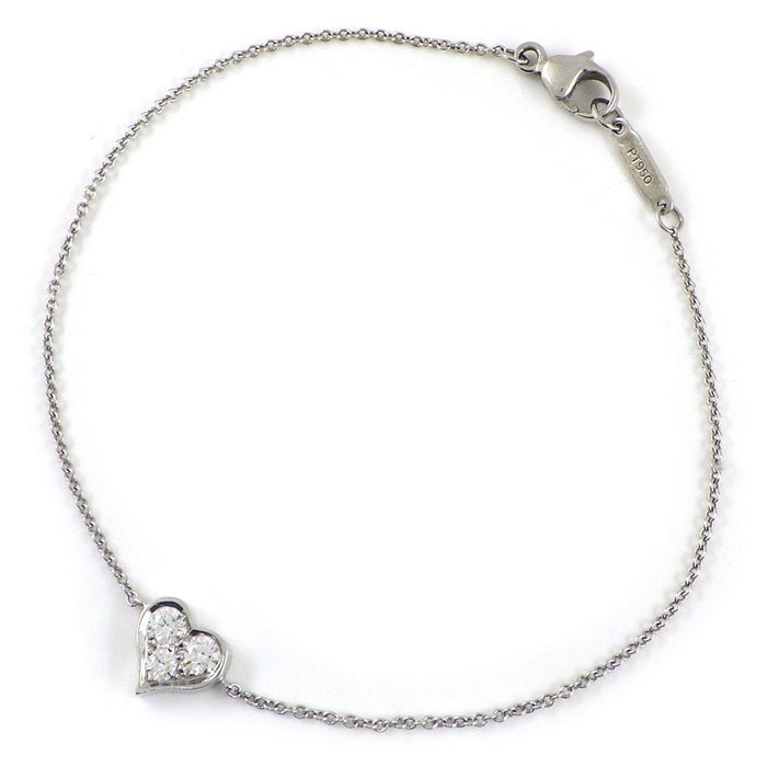 ティファニー Tiffany & Co. ブレスレット センチメンタルハート 3ポイント ダイヤモンド PT950 【中古】
