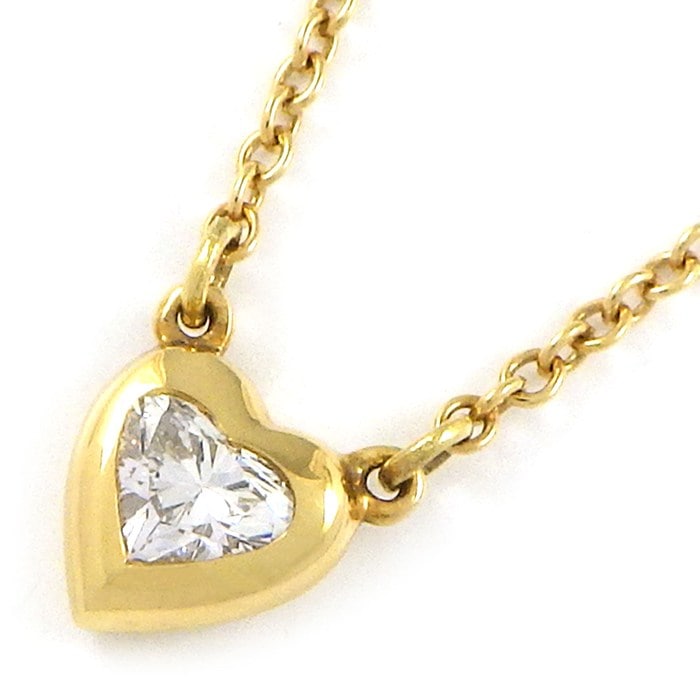 ティファニー Tiffany & Co. ネックレス バイザヤード 1ポイント ハートシェイプ ダイヤモンド 0.17ct K18YG 【中古】