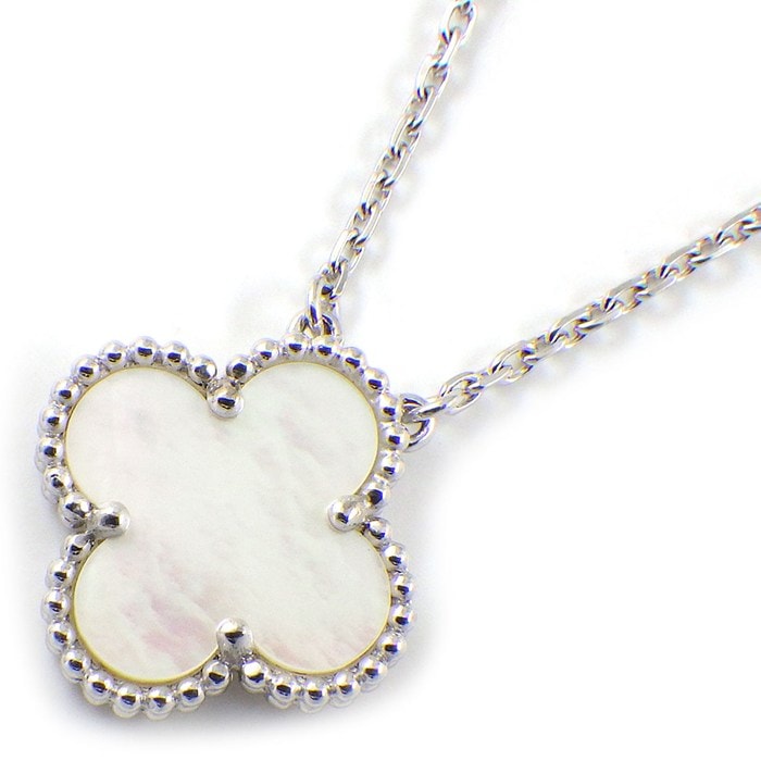 ヴァンクリーフ＆アーペル Van Cleef & Arpels ネックレス ヴィンテージアルハンブラ VCARF48700 ホワイト シェル K18WG 【中古】