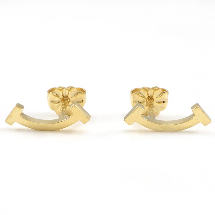 ティファニー Tiffany & Co. ピアス Tスマイル ミニ マイクロ K18YG 【中古】